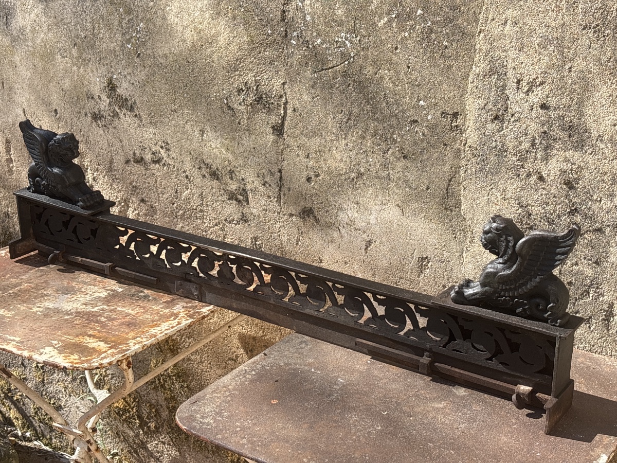 Fireplace Mantel, Cast-iron Androglyph From The Empire Period, 105 To 125 Cm.-photo-6