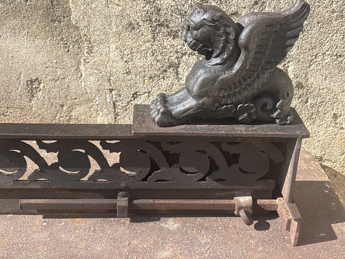 Fireplace Mantel, Cast-iron Androglyph From The Empire Period, 105 To 125 Cm.-photo-7