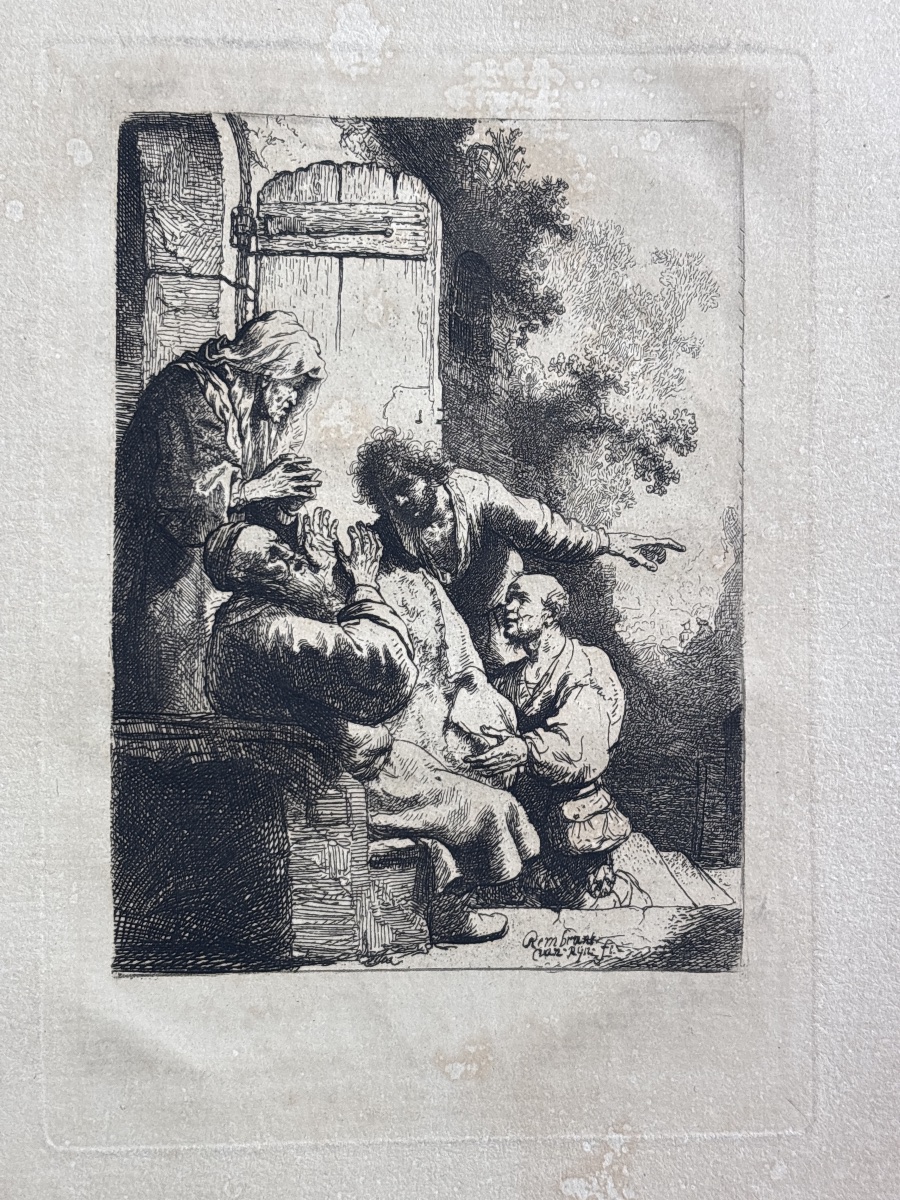 D Après Rembrandt Van Rjin - Trois Estampes du 19 eme -photo-2