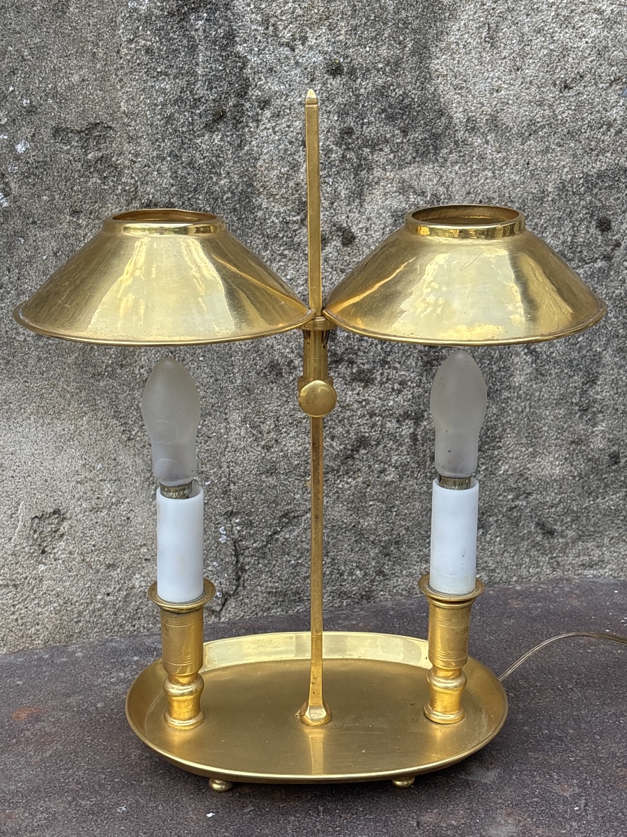 19th-century Empire-style Gilded Bronze Oil Lamp -photo-2