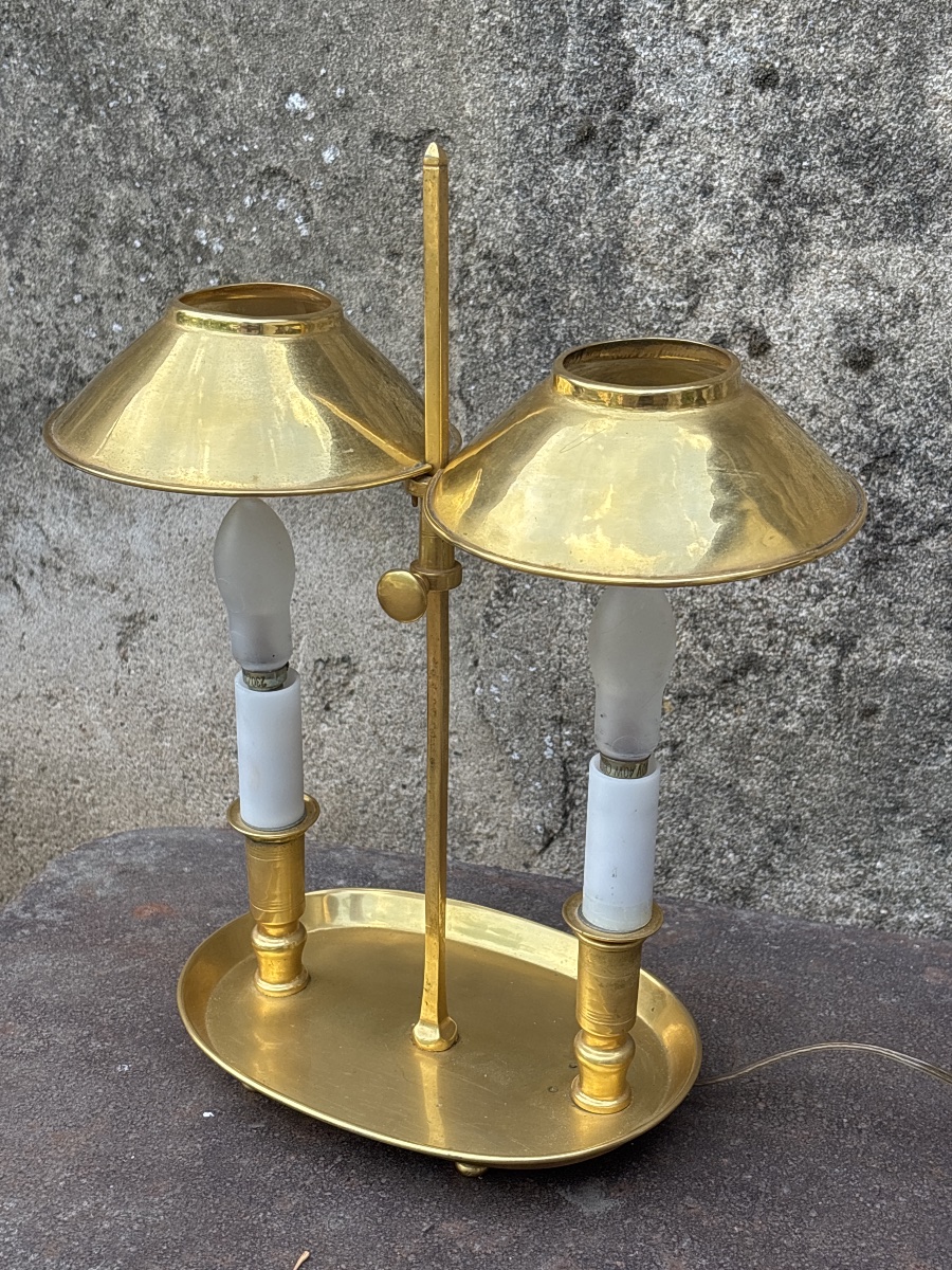 19th-century Empire-style Gilded Bronze Oil Lamp -photo-3