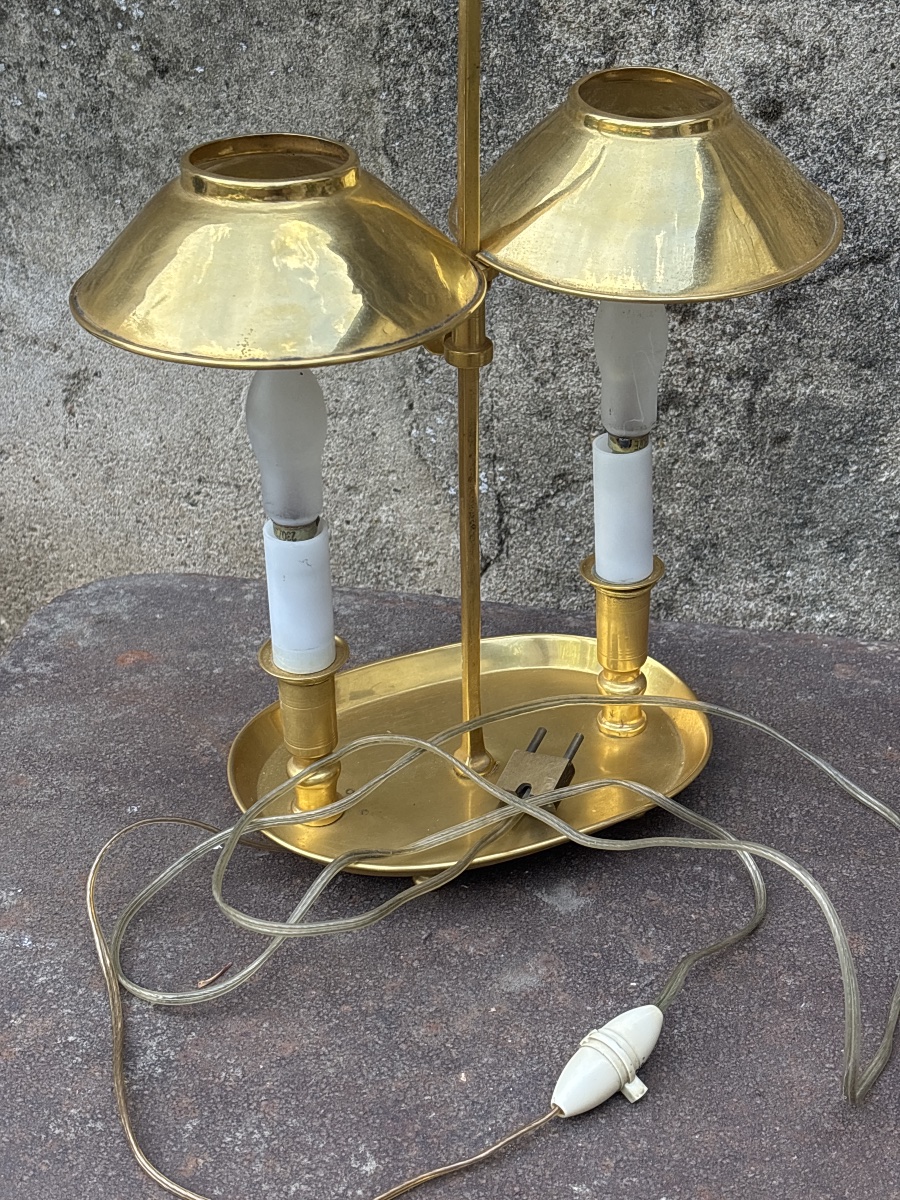 19th-century Empire-style Gilded Bronze Oil Lamp -photo-4