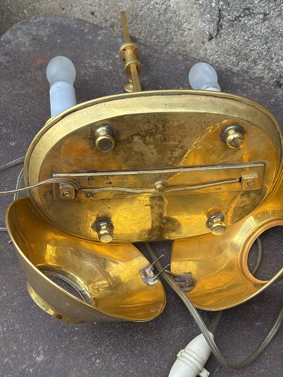 19th-century Empire-style Gilded Bronze Oil Lamp -photo-2