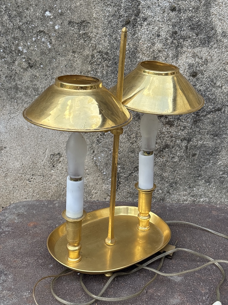 19th-century Empire-style Gilded Bronze Oil Lamp -photo-3