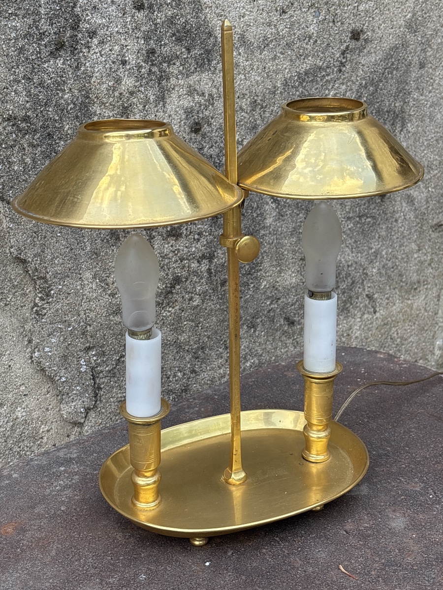19th-century Empire-style Gilded Bronze Oil Lamp 