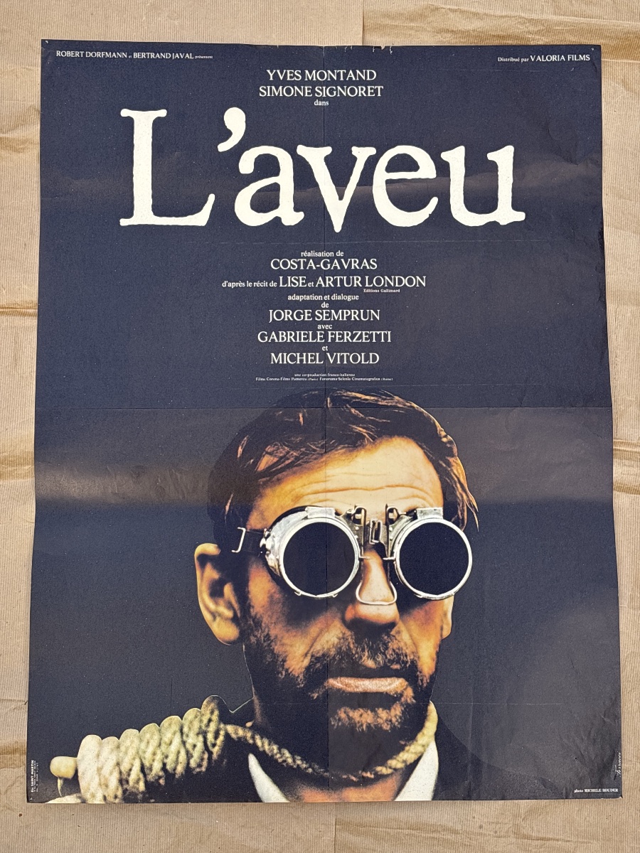 Affiche Originale : L Aveu Costa Gavras 1970