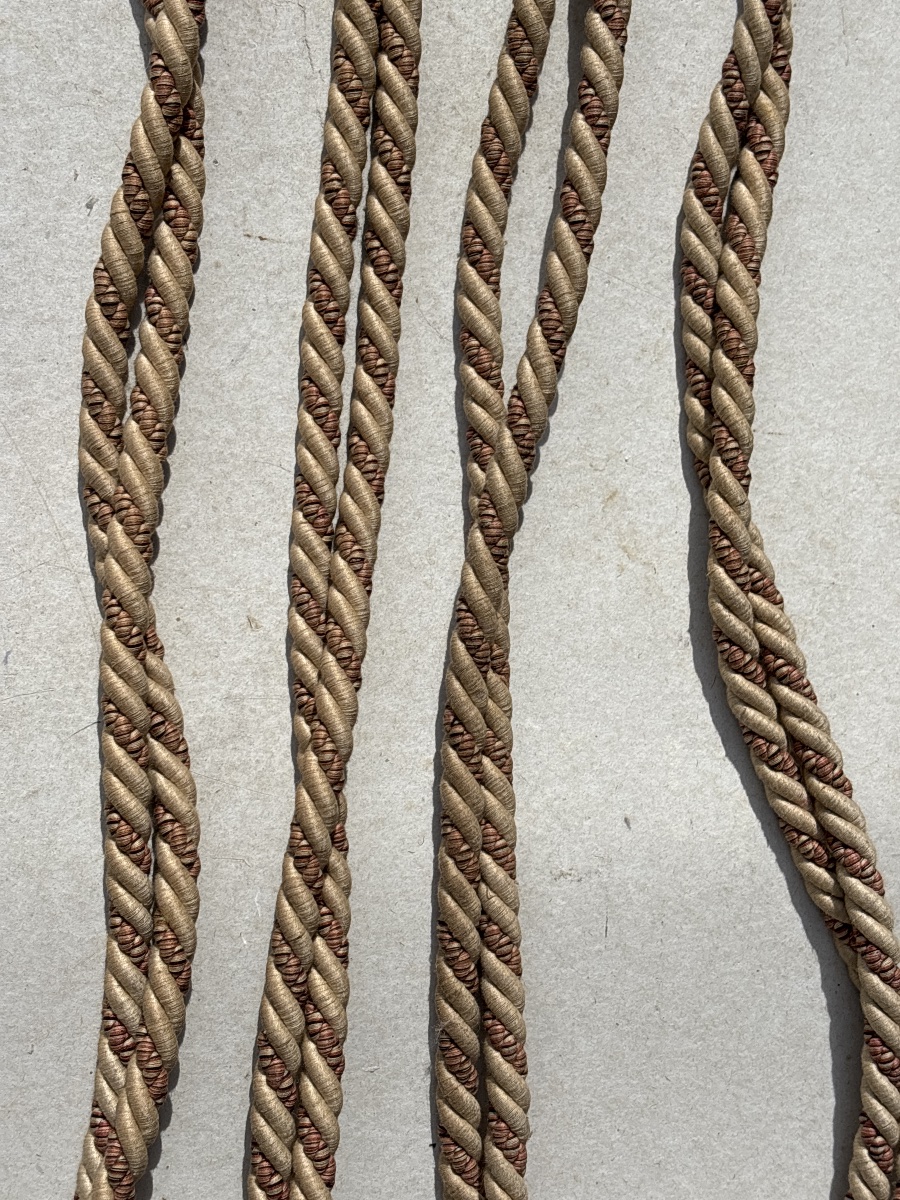 Two Pairs Of Trimmings-style Curtain Ties, Circa 1900, Never Used -photo-4