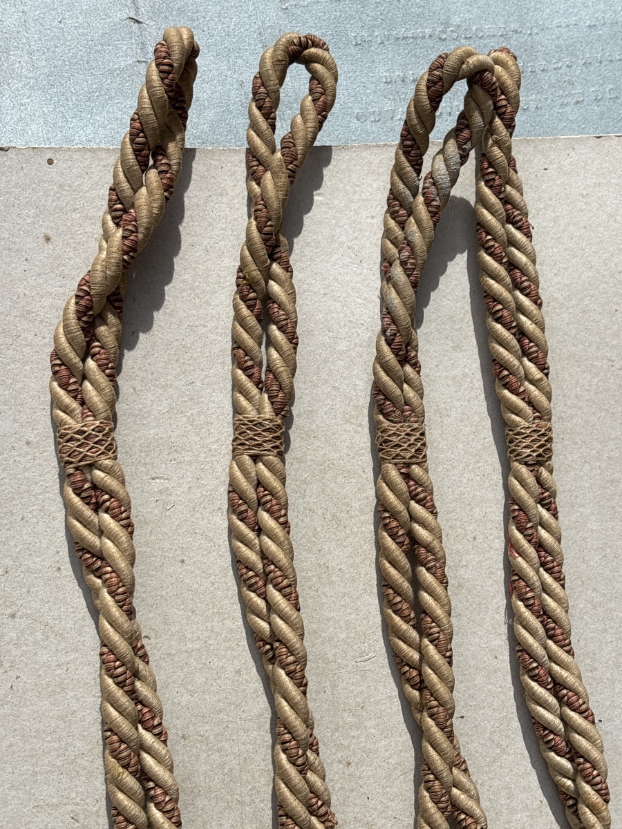 Two Pairs Of Trimmings-style Curtain Ties, Circa 1900, Never Used 