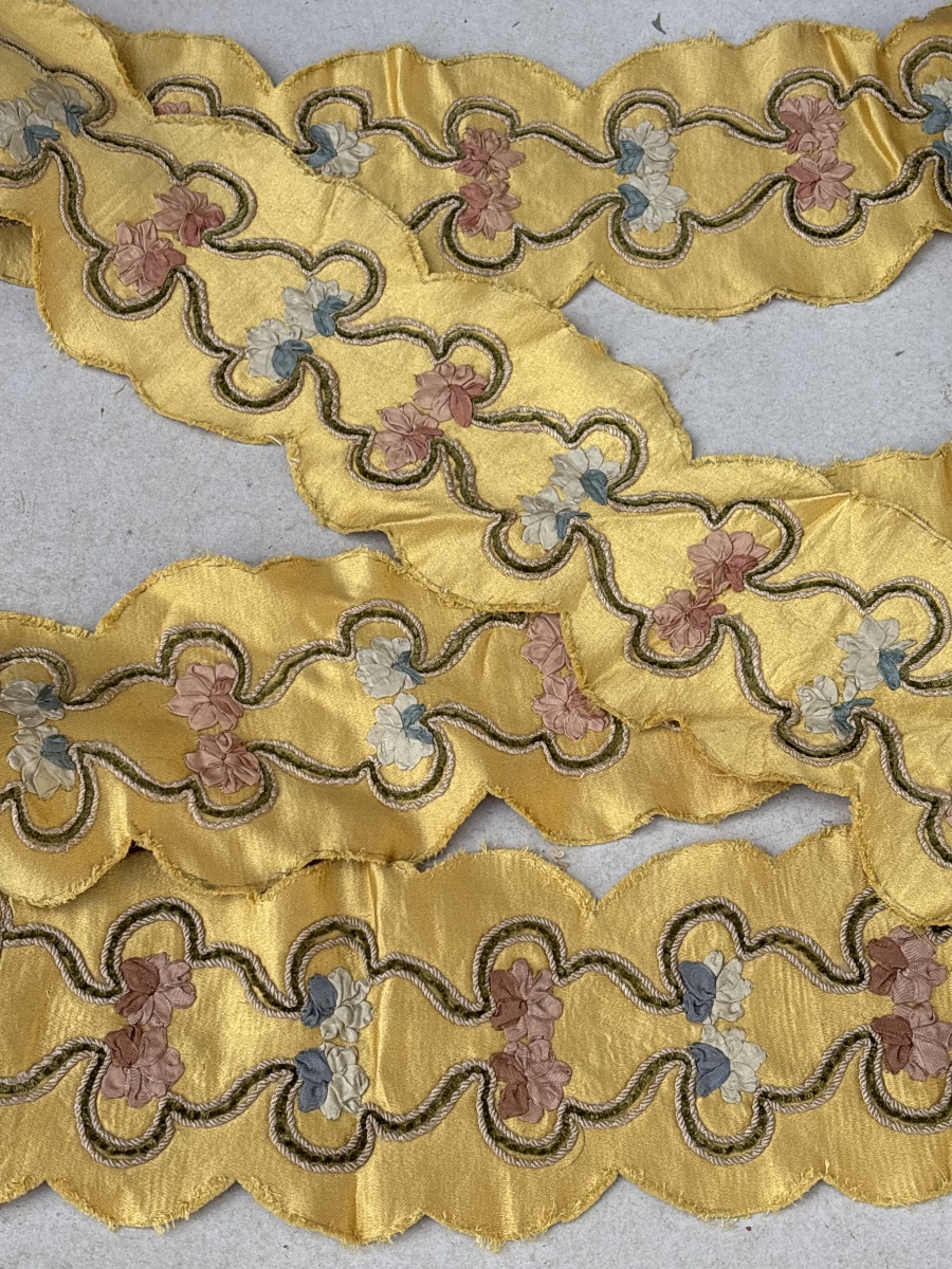 19th-century Embroidered Silk Ribbon (5 Meters)-photo-4