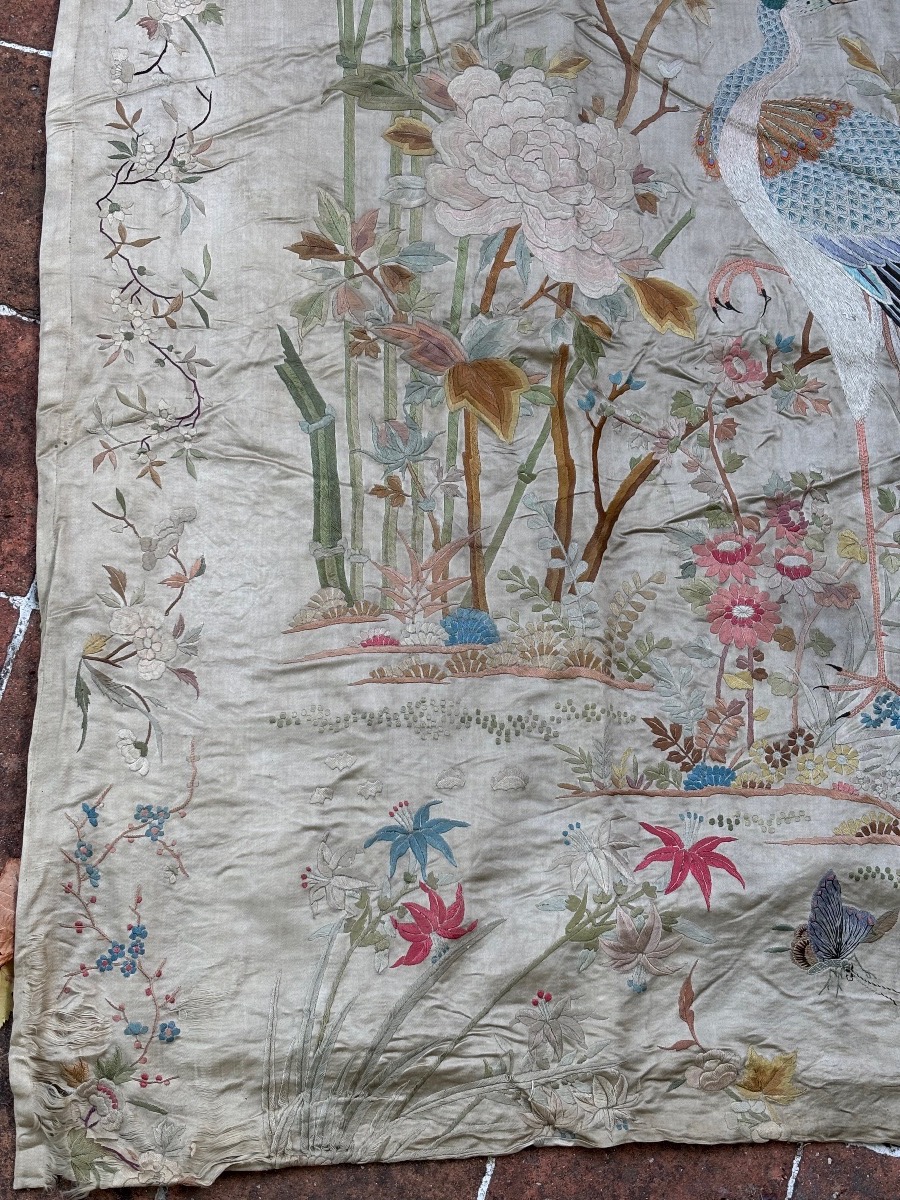 Large Chinese Embroidery, Late 19th Century -photo-2