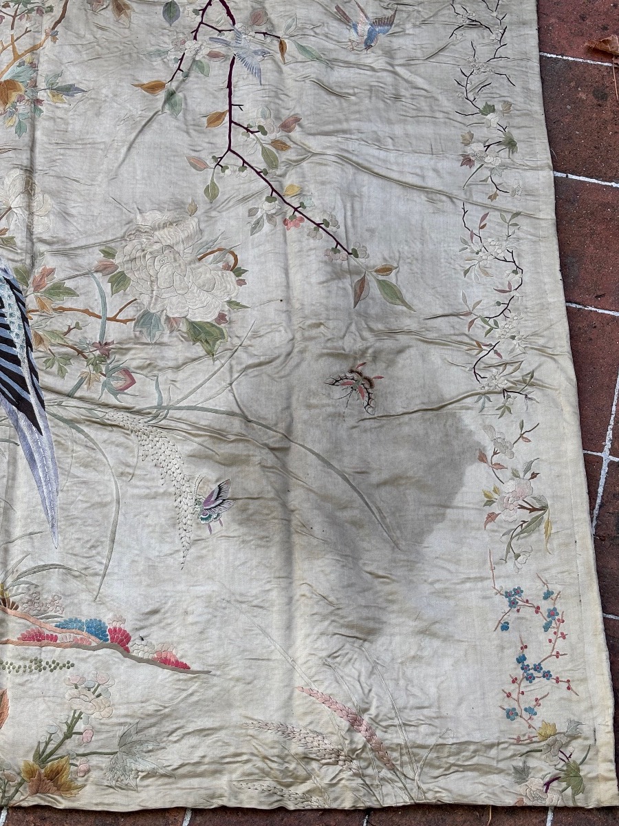 Large Chinese Embroidery, Late 19th Century -photo-3