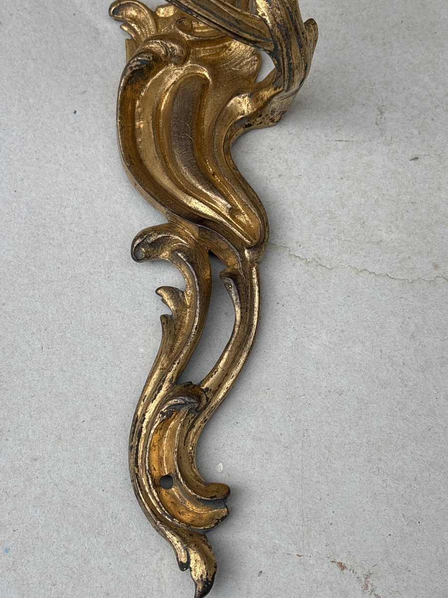 Paire Appliques Bronze Doré 18 eme (ht 41 cm)-photo-3