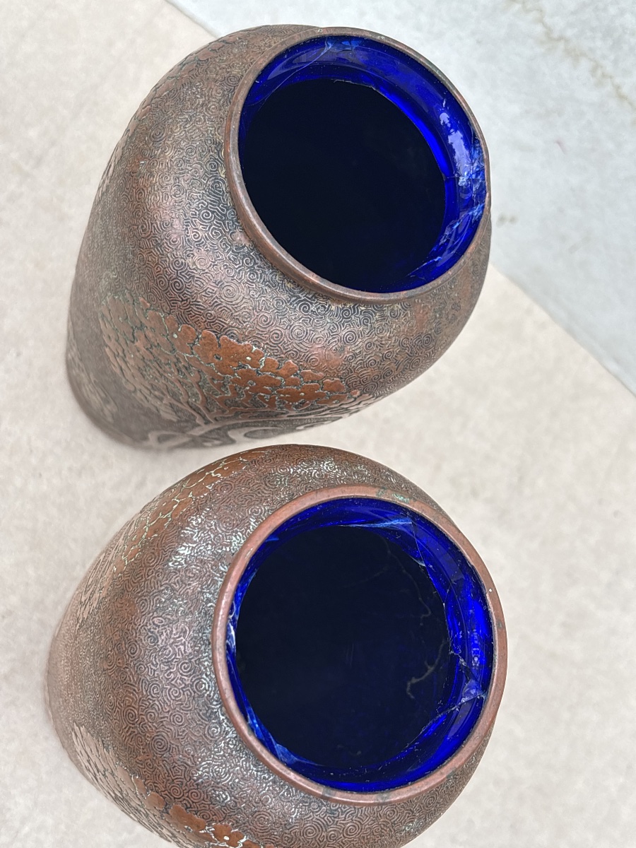 Léon Ledru (1855-1926) Paire Vases Art Nouveau -photo-3