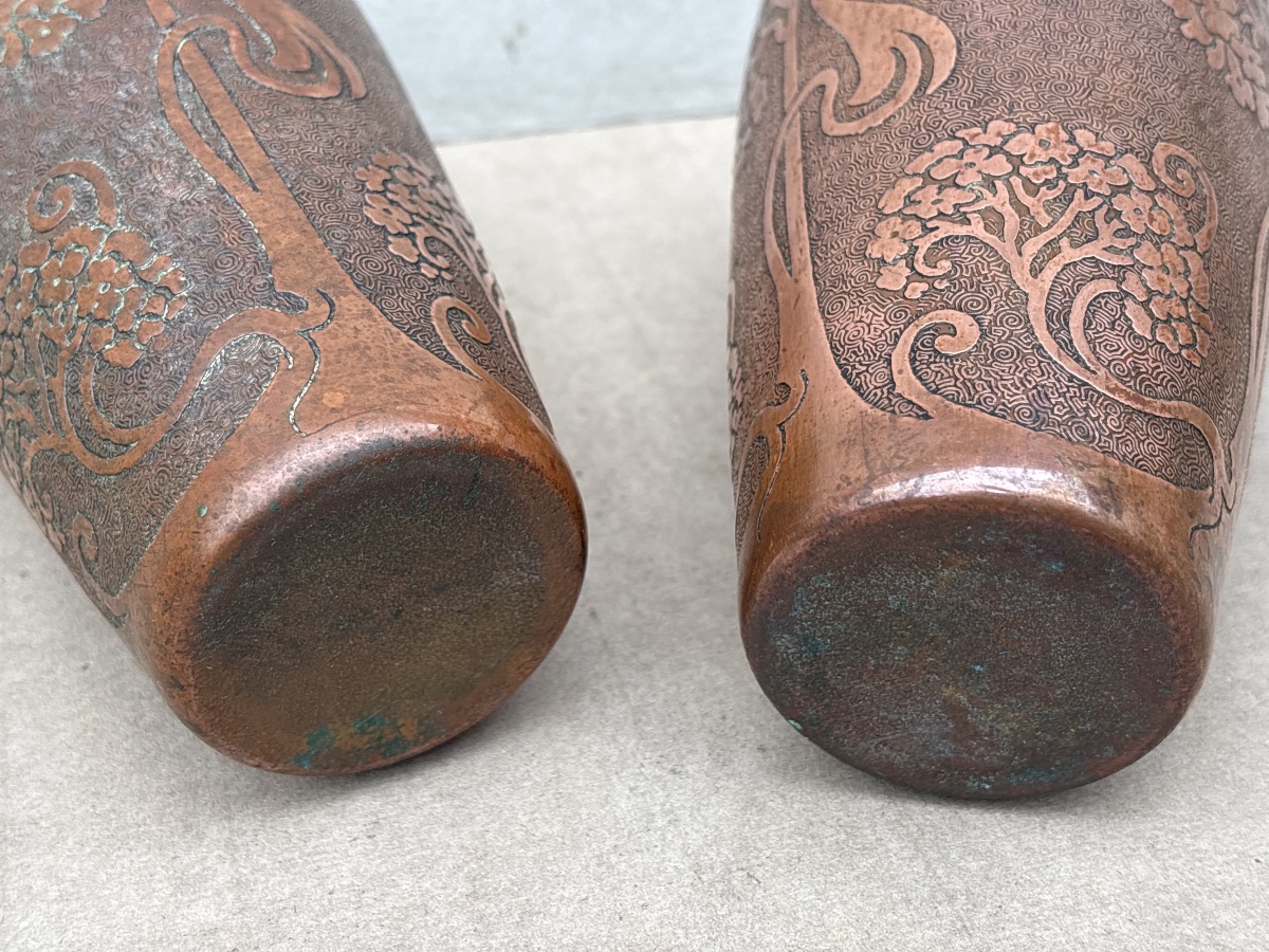 Léon Ledru (1855-1926) Paire Vases Art Nouveau -photo-4