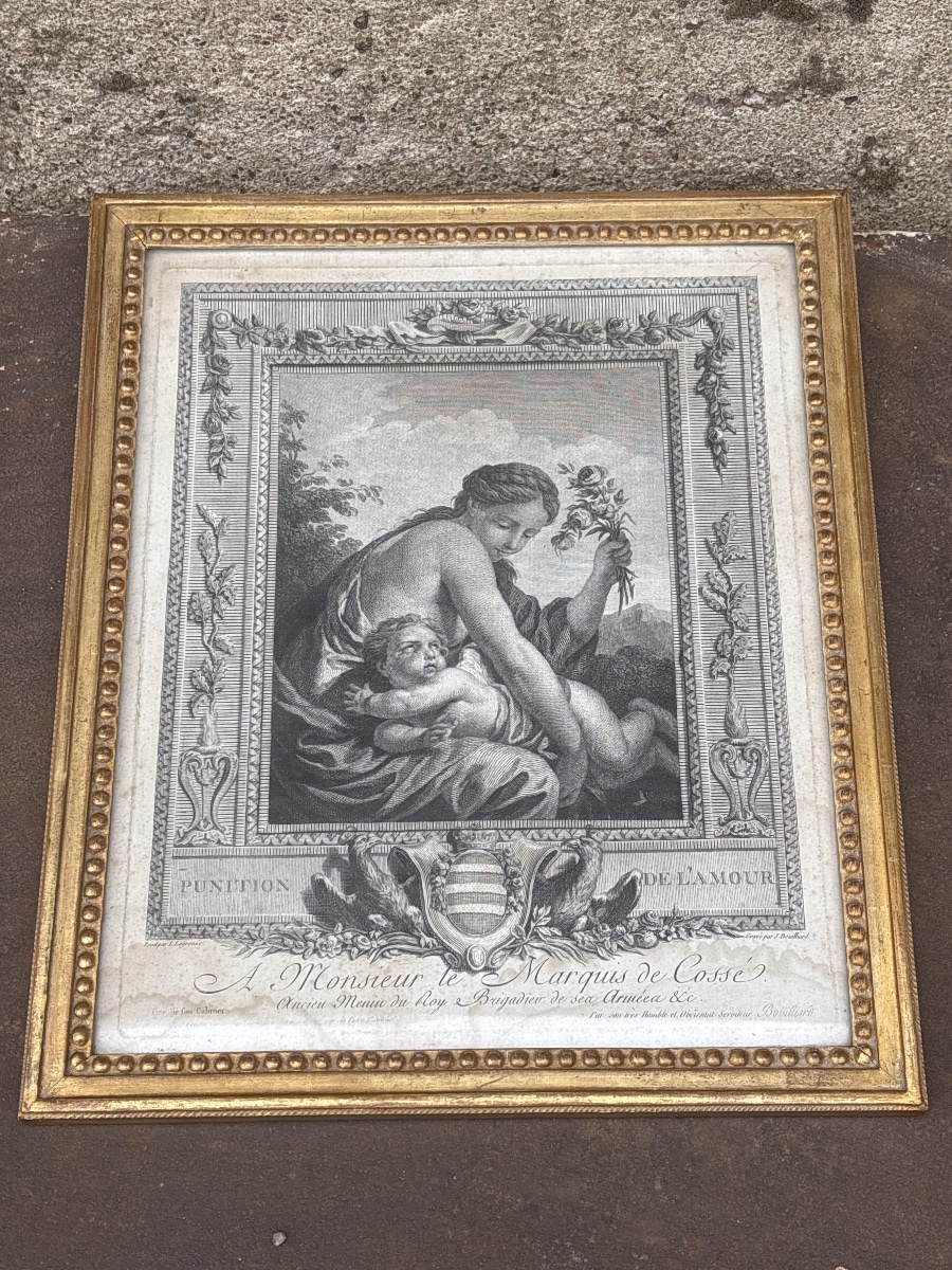 J. Bouillard (1744–1806), *the Punishment Of Love* (*the Spanking*), Beautifully Framed 