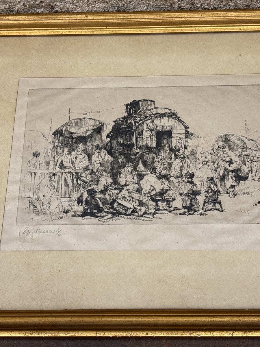 The Flea Market—etching By Auguste Brouet (1872–1941)-photo-4