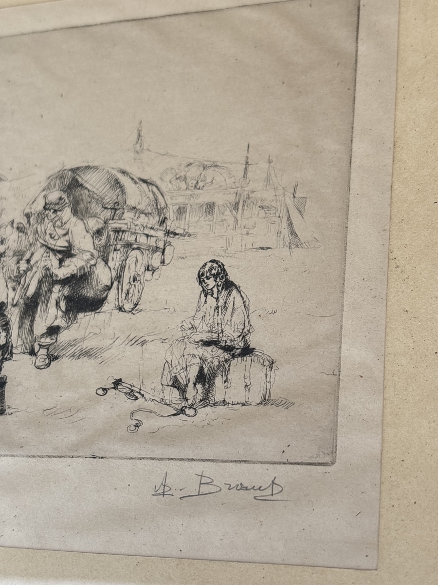 The Flea Market—etching By Auguste Brouet (1872–1941)-photo-2