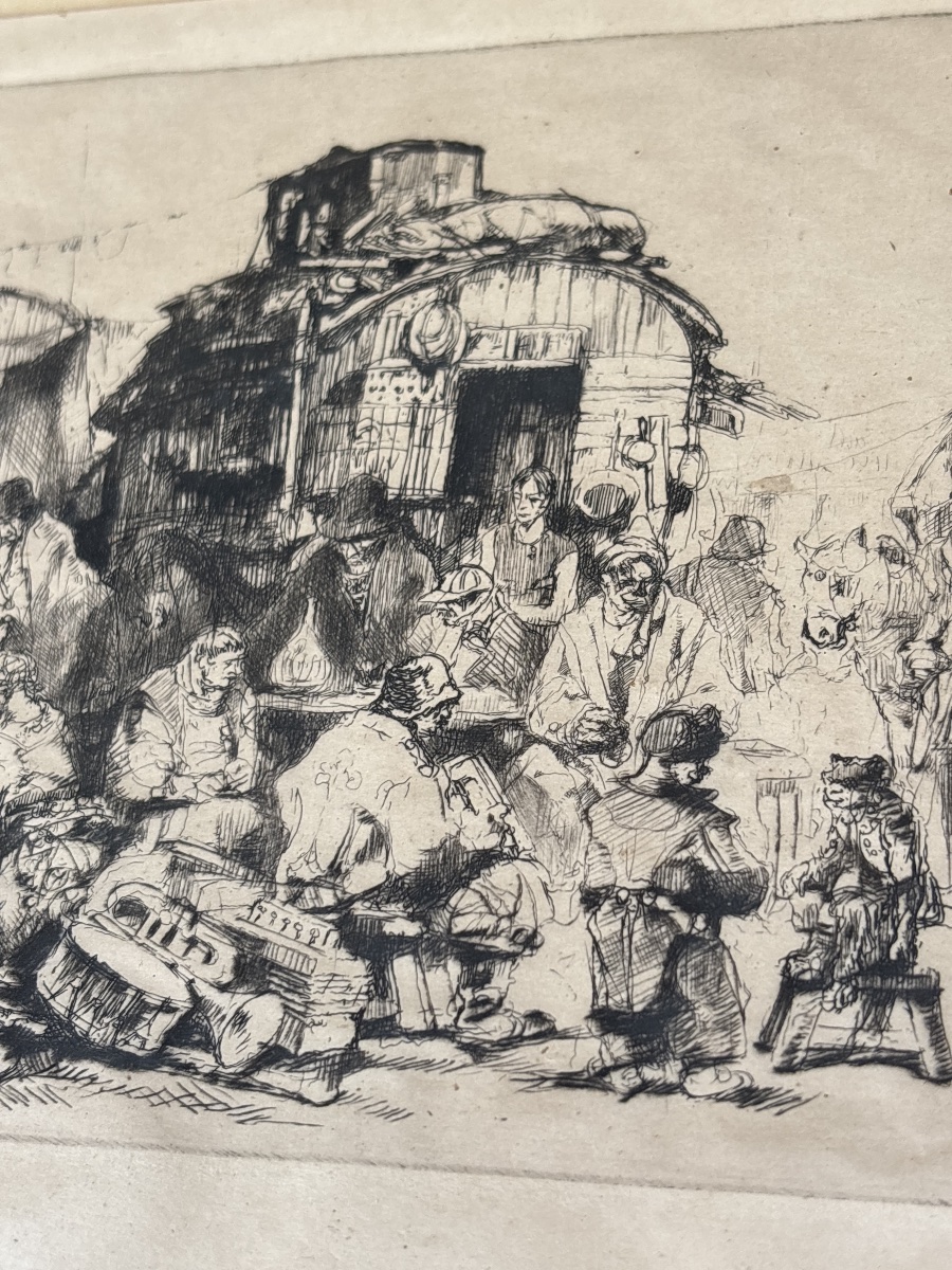 The Flea Market—etching By Auguste Brouet (1872–1941)-photo-3