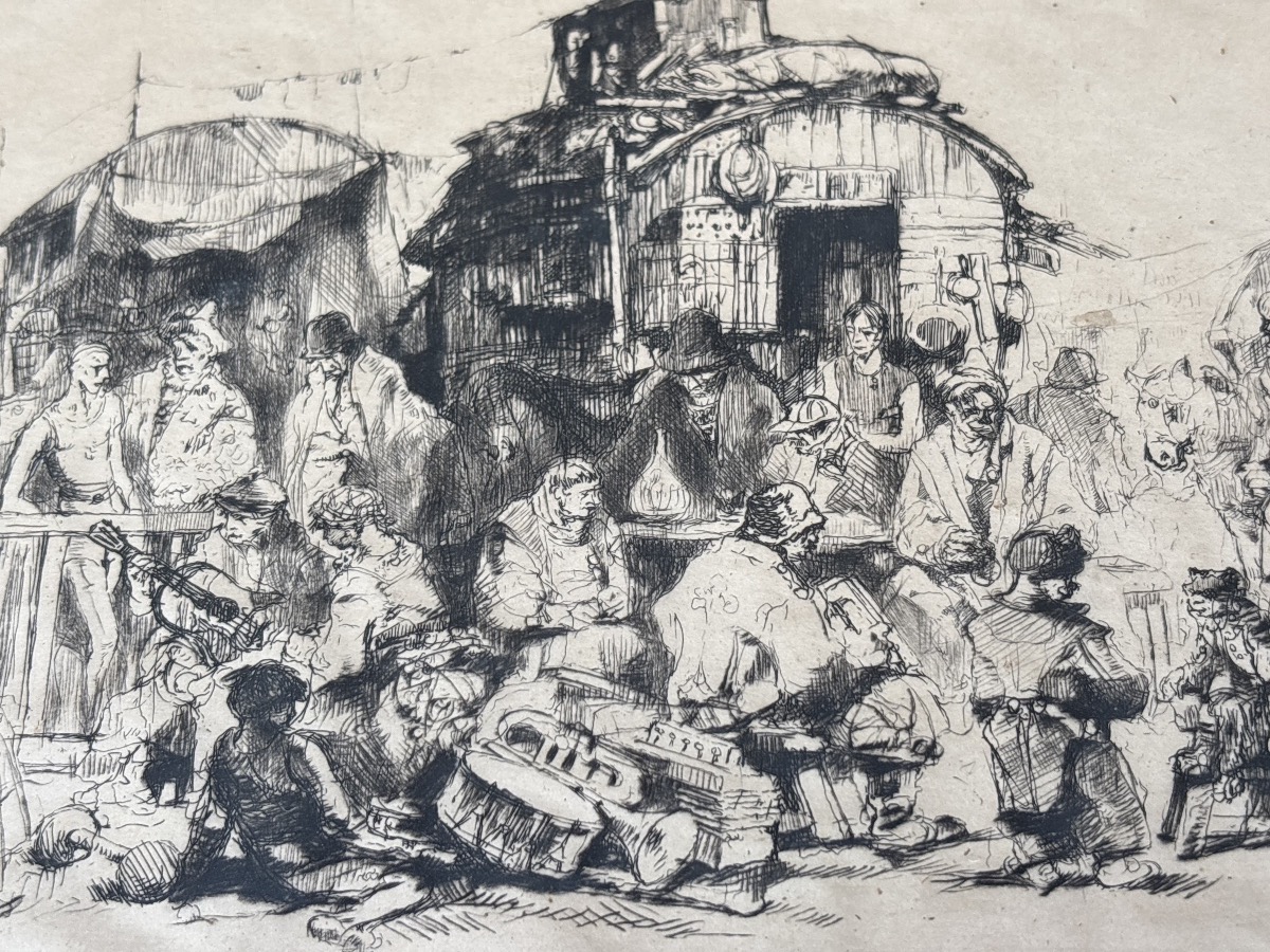 The Flea Market—etching By Auguste Brouet (1872–1941)-photo-5