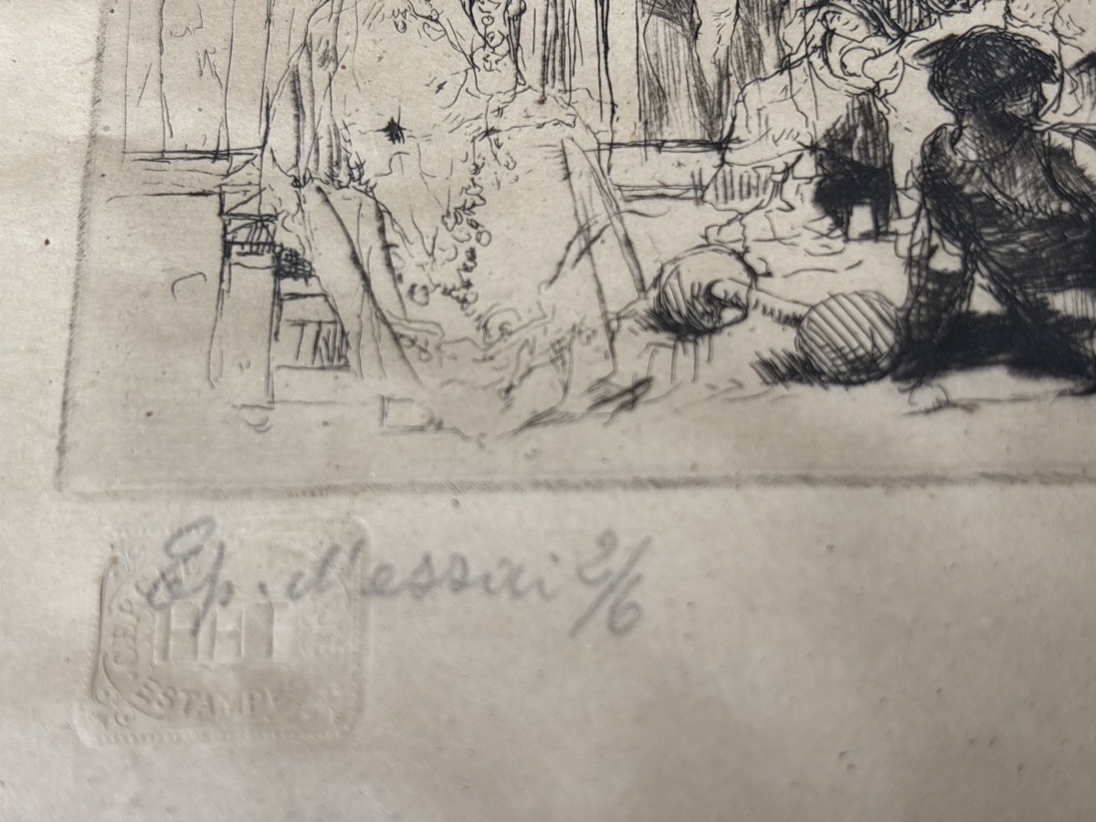 The Flea Market—etching By Auguste Brouet (1872–1941)-photo-7