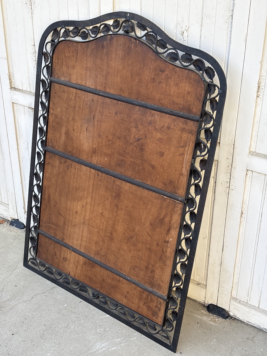 High-quality Art Deco-era Wrought Iron Mirror (105 X 74 Cm)-photo-2