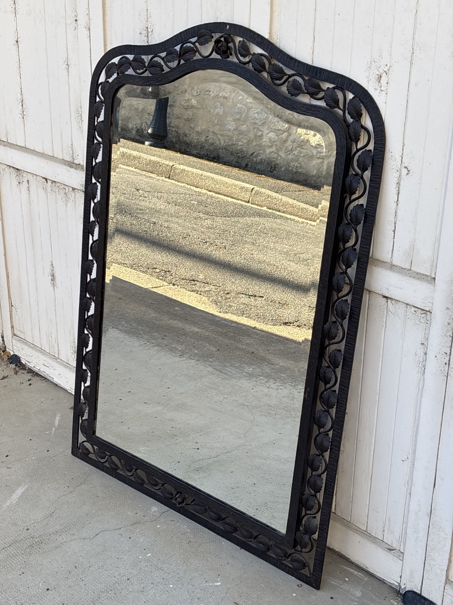High-quality Art Deco-era Wrought Iron Mirror (105 X 74 Cm)