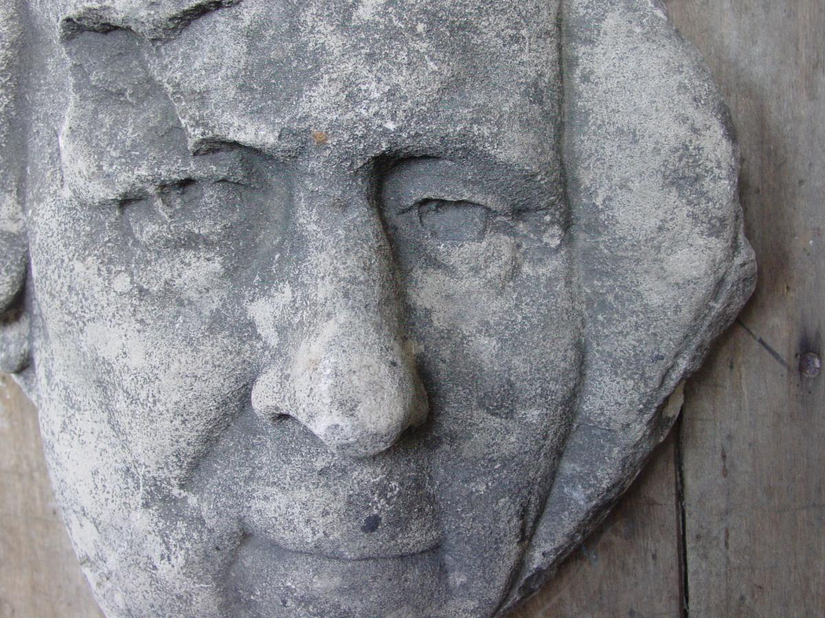 Profil d'Homme Célèbre Détail Bas-Relief C.1800 Monument Parisien-photo-2