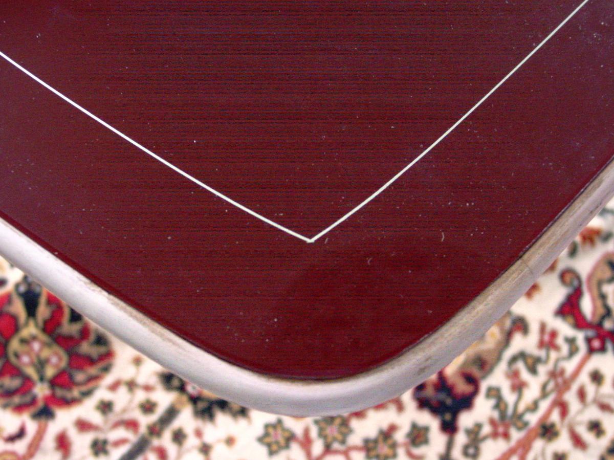 Italian Design Table Top Bordeaux Red Lacquered Glass C.1955-60-photo-2