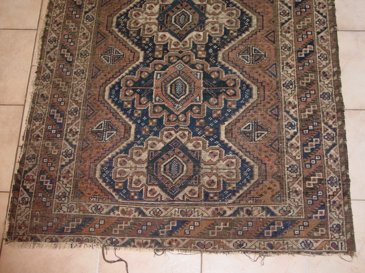 Old Persian Carpet Usures (207 X 104 Cm.)-photo-2