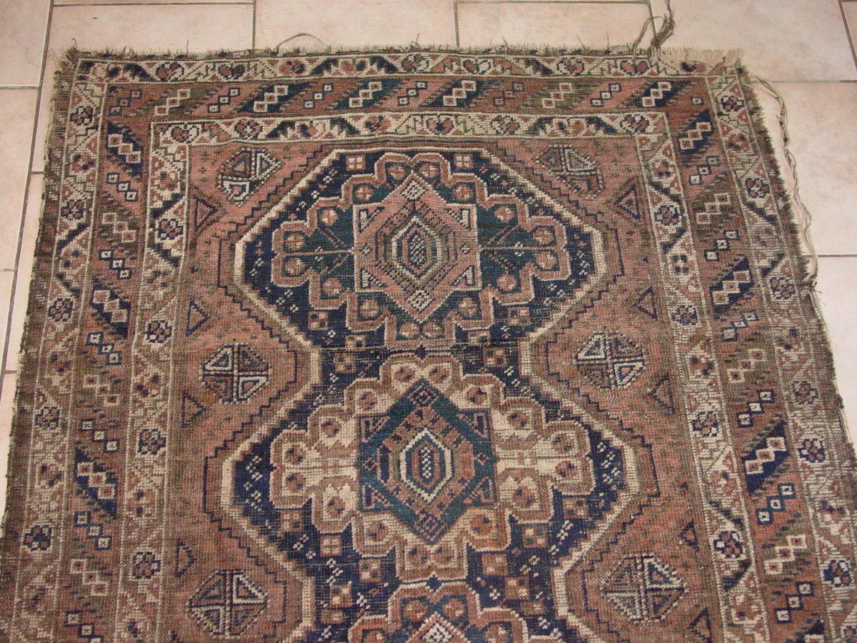 Old Persian Carpet Usures (207 X 104 Cm.)-photo-4