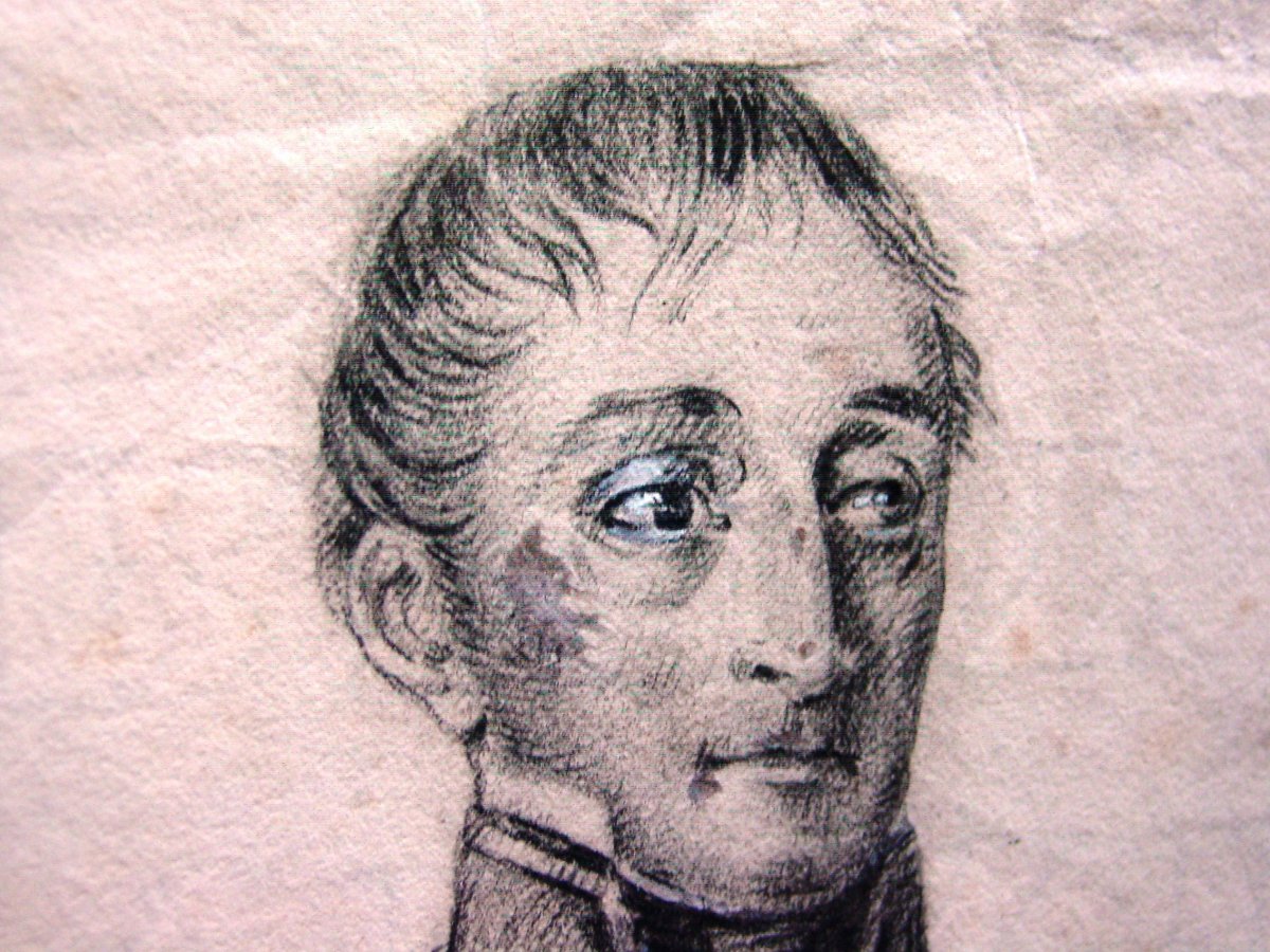 Portrait d'Un Officier De Napoléon Du Premier Empire Dessin-photo-4