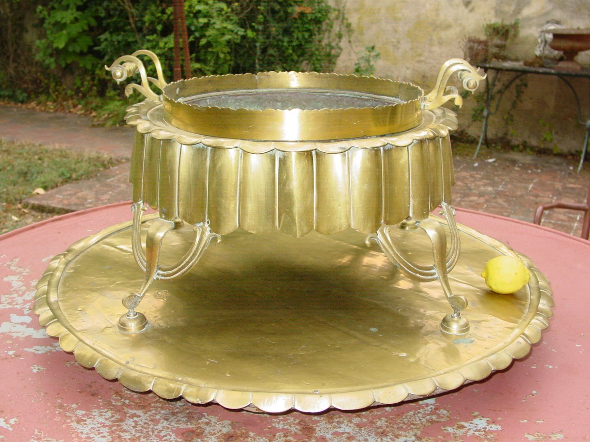 Ottoman Or Greek Bronze Or Copper Brazier From The 19th Century