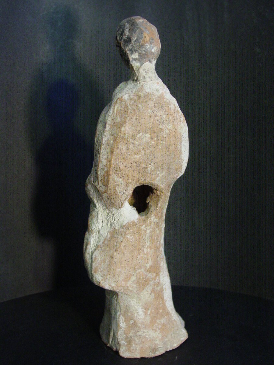 "Tanagra" Statuette en terre cuite  Art Hellénistique Av JC Grèce Antique -photo-1