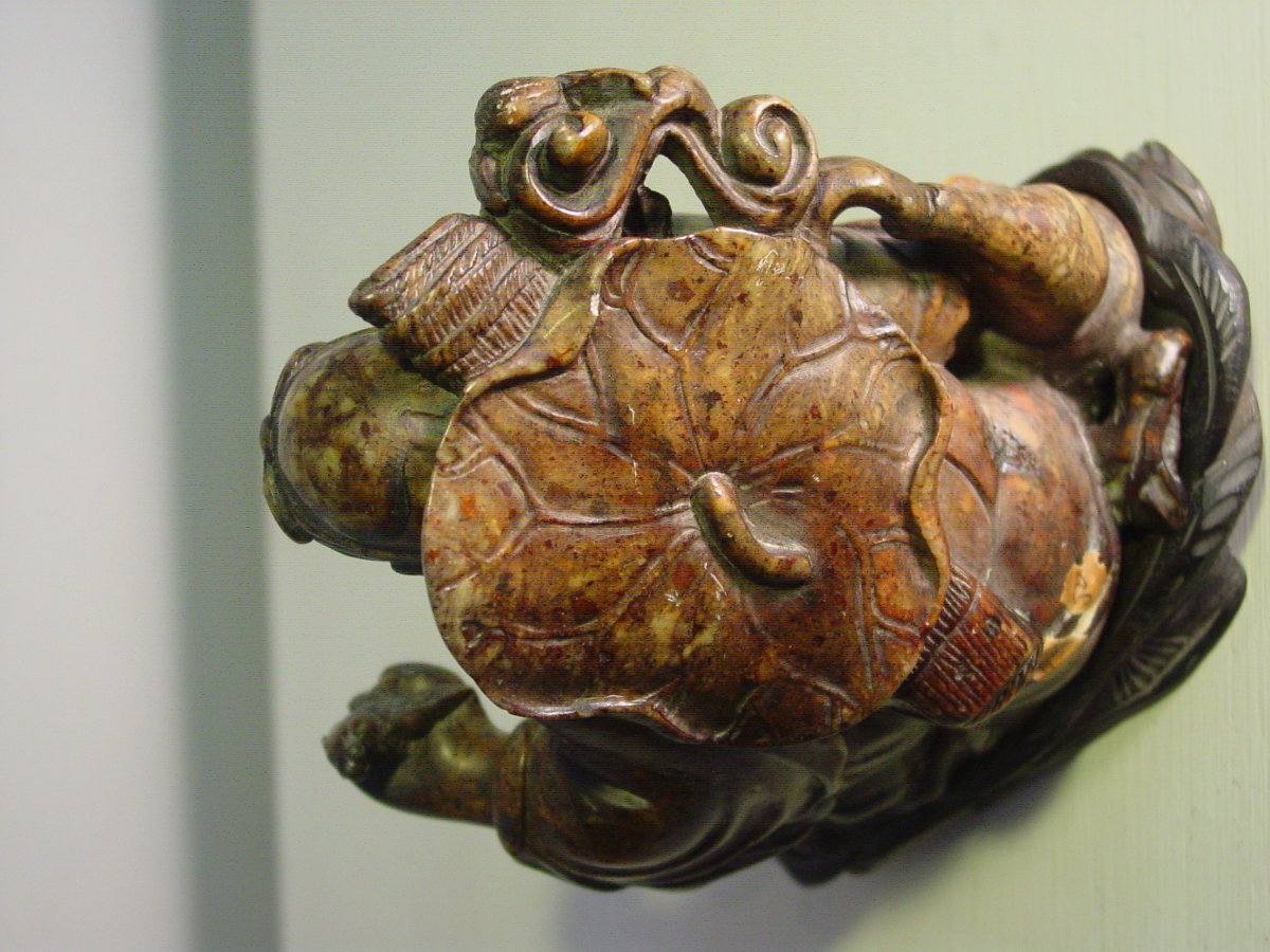 Sculpture En Stéatite -chine- Vers 1900 Pierre De Lard-photo-3