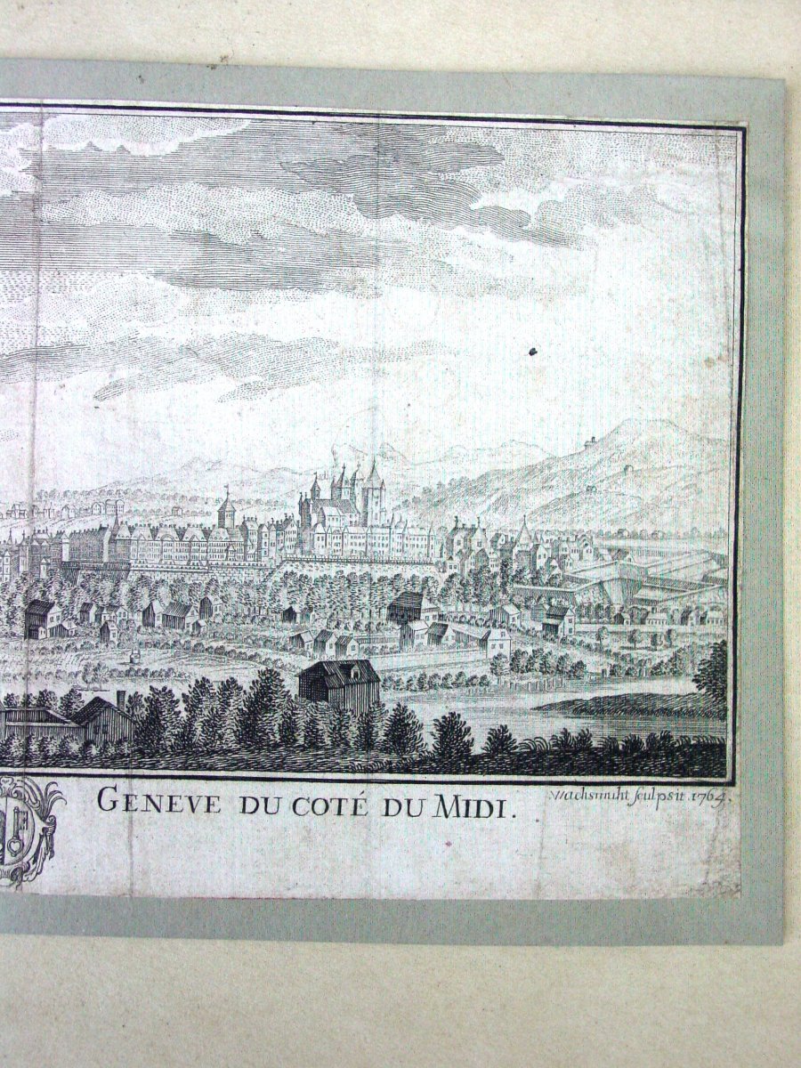 1764 - Panoramic View Of Geneva By J. Wchsmuth d'Aprés E. Büchel-photo-2