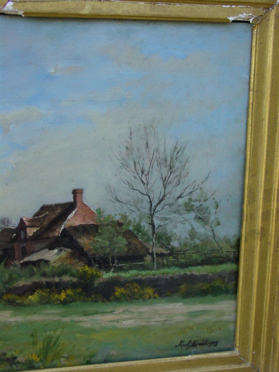 Karl Daubigny (1846-1886) Huile Sur Panneau Encadrée-photo-8