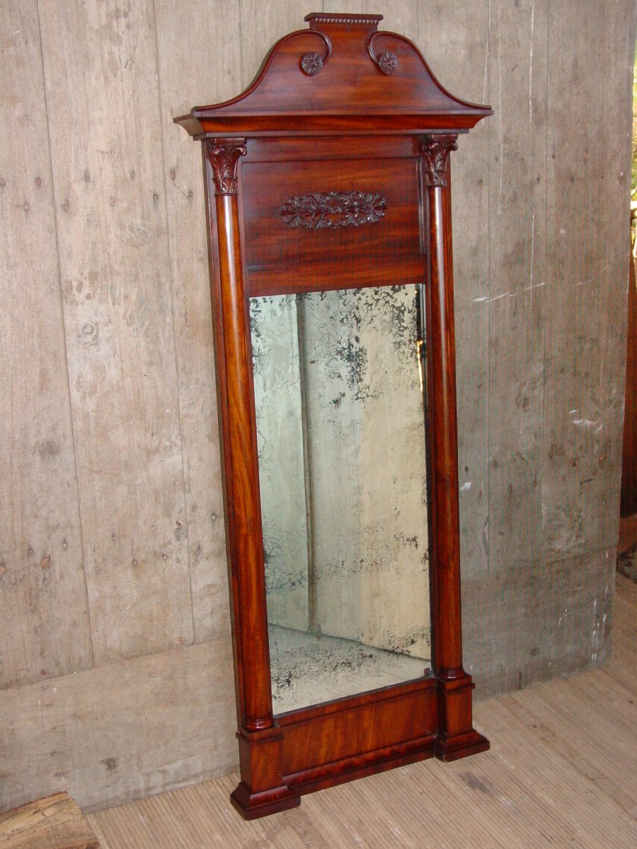 1837- Trumeau By The Cabinetmakers Guild Of Copenhagen Mahogany Between Two Danes-photo-3