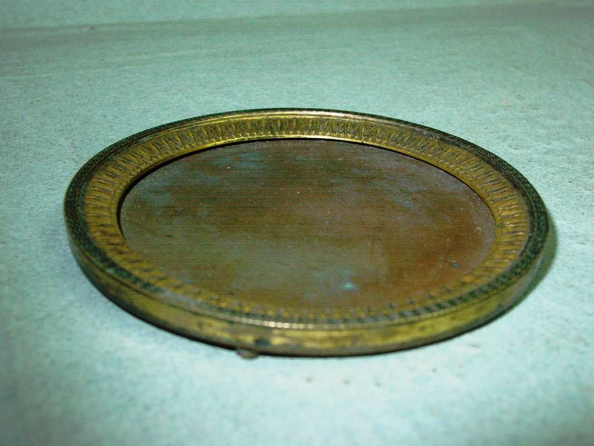 Empire Period Frame For Miniature In Gilt Bronze-photo-2