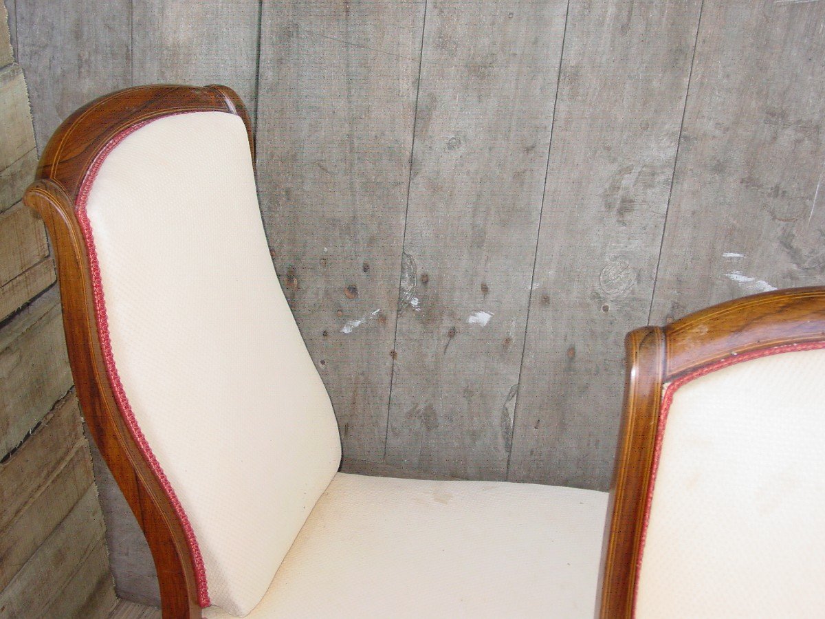 Suite Of 4 Chairs, Charles X Style Armchairs From The 19th Century. To Be Restored-photo-3