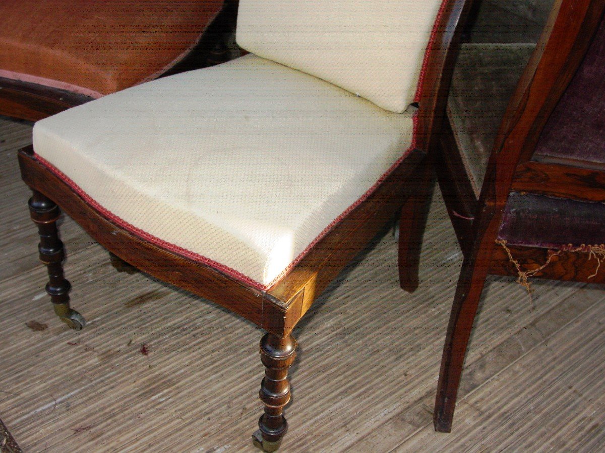 Suite Of 4 Chairs, Charles X Style Armchairs From The 19th Century. To Be Restored-photo-1