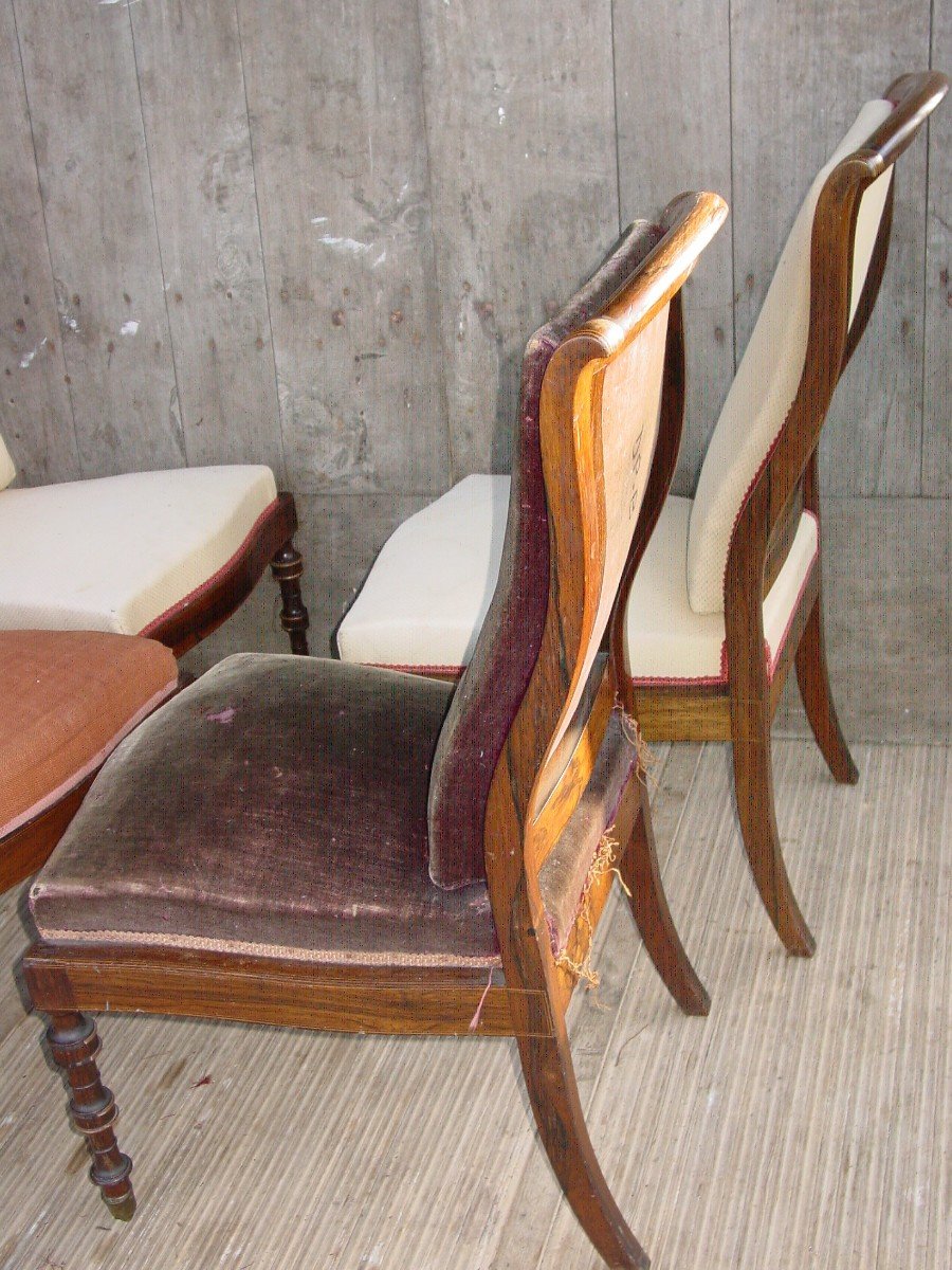 Suite Of 4 Chairs, Charles X Style Armchairs From The 19th Century. To Be Restored-photo-6