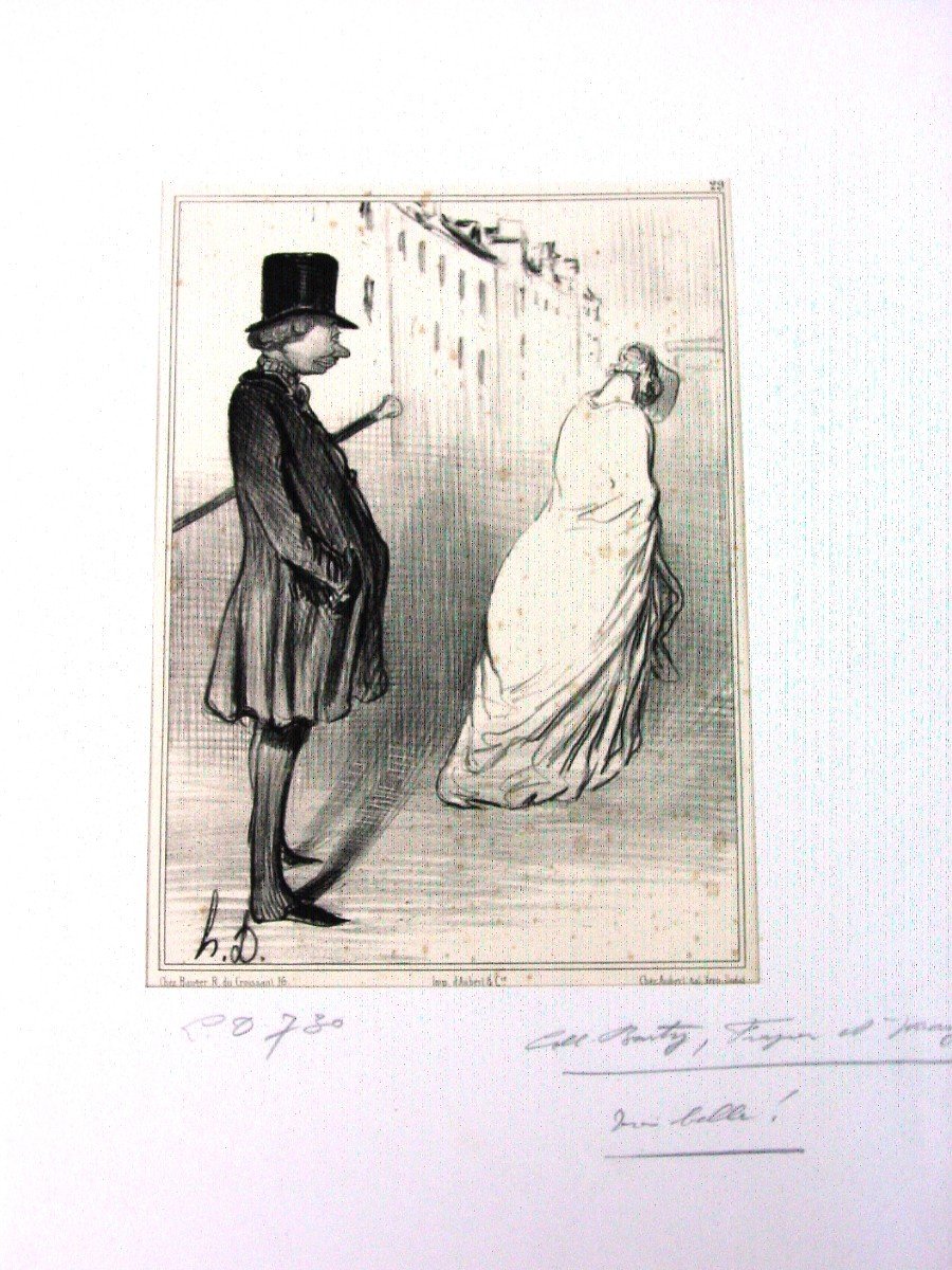 Litho : Honoré Daumier :"Émotions Parisiennes" piqûres prov. anc. collections-photo-2