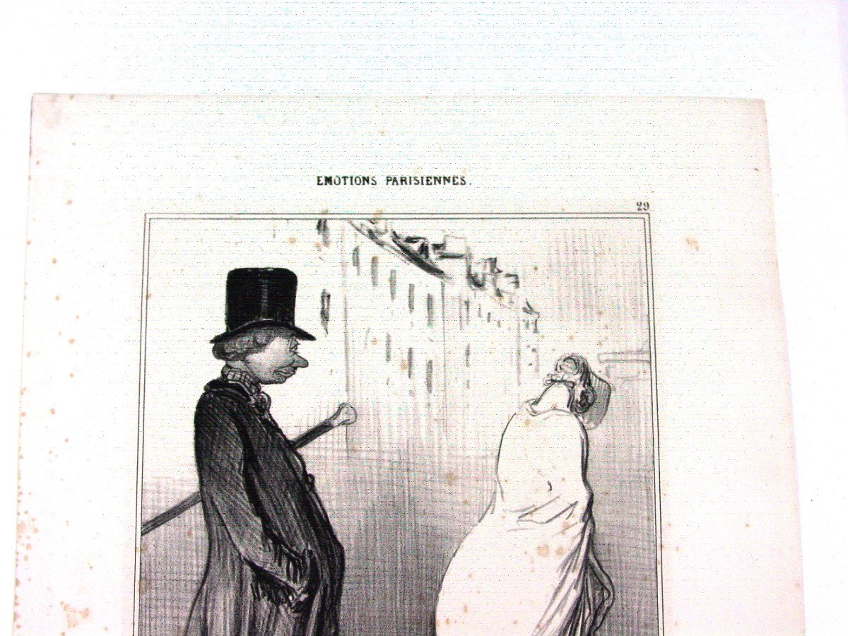 Litho : Honoré Daumier :"Émotions Parisiennes" piqûres prov. anc. collections-photo-3