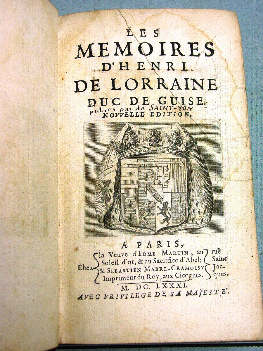 (sic) The Memoirs Of Henri De Lorraine Duc De Guise Published By De Saint-yon 1681