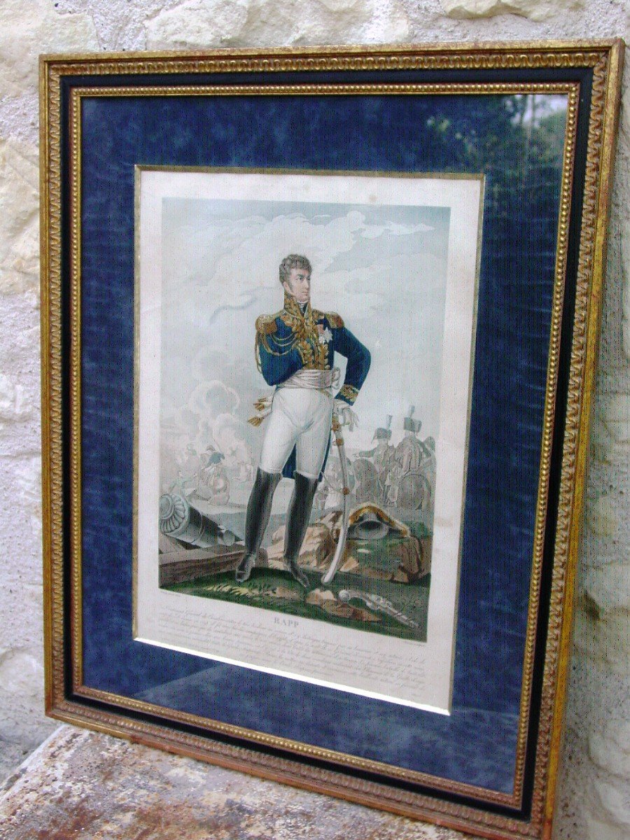 Portrait Jean Rapp  Valeureux  Général d'Empire & Aide De Camp De Napoléon Gravure d'Ap. Aubry-photo-3