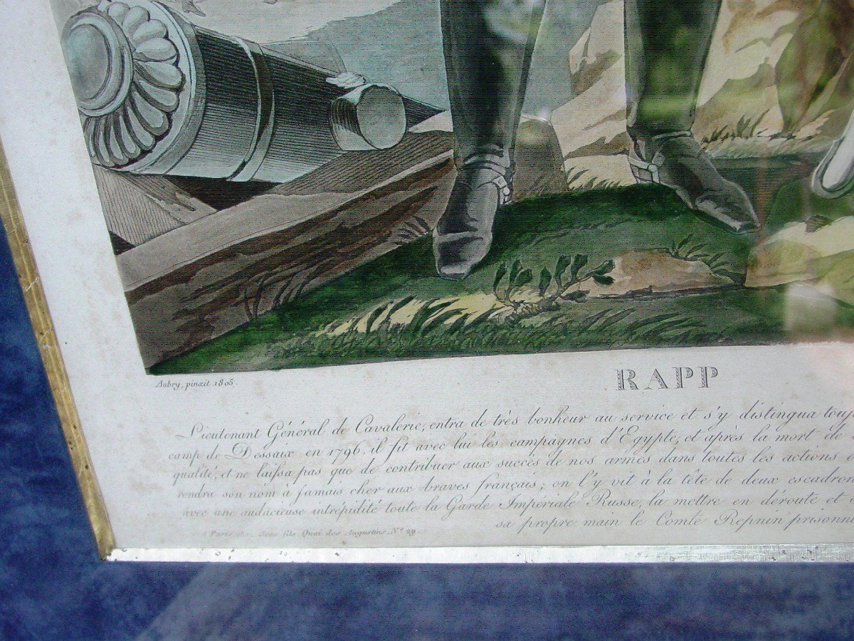 Portrait Jean Rapp  Valeureux  Général d'Empire & Aide De Camp De Napoléon Gravure d'Ap. Aubry-photo-5