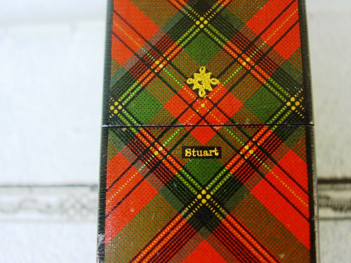 Clan Stuart Cabbage Cut Tartan Ware Lacquer Razor Box-photo-2