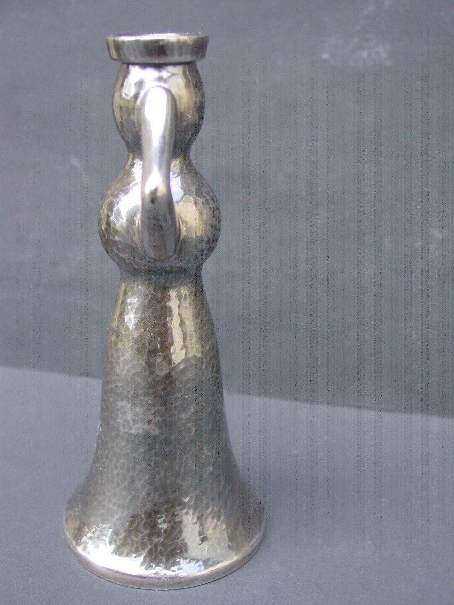 Ilias Lalaounis : Petit Vase Anthropomorphe En Argent Martelé Grèce-photo-3