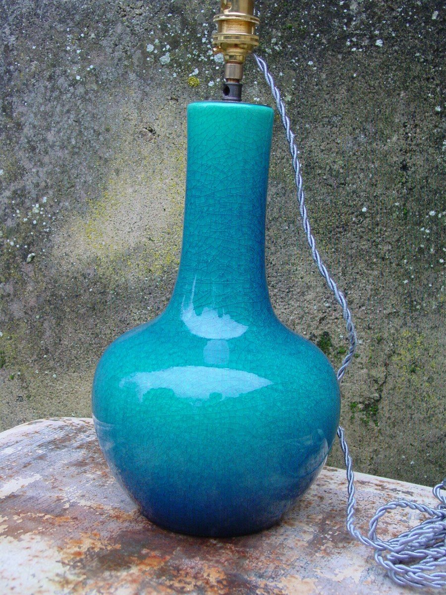 Pol Chambost (1906-1983) Vase Monté En Lampe -photo-4