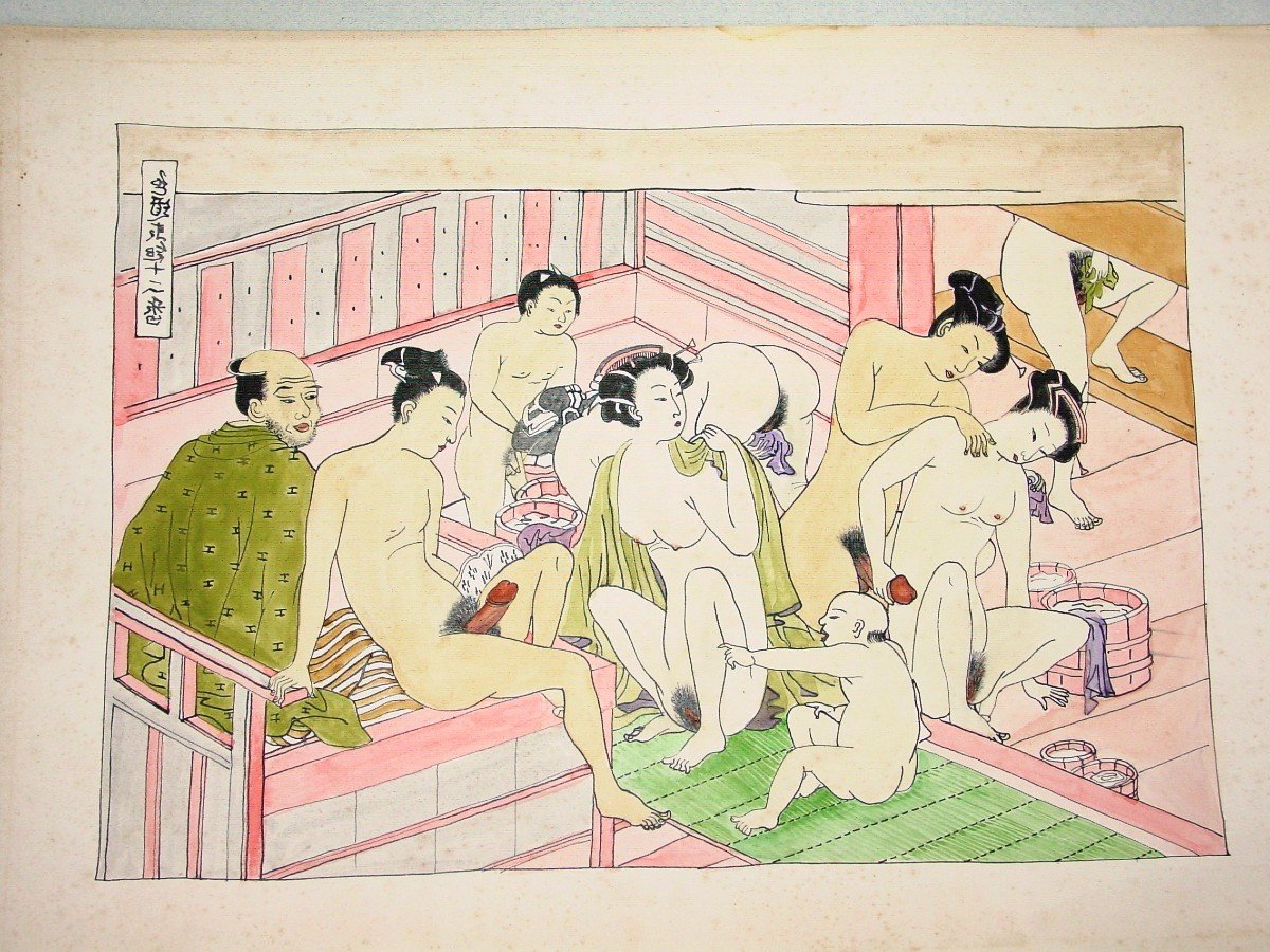 2 Erotic Drawings Japan Curiosa Japanese Print-photo-2